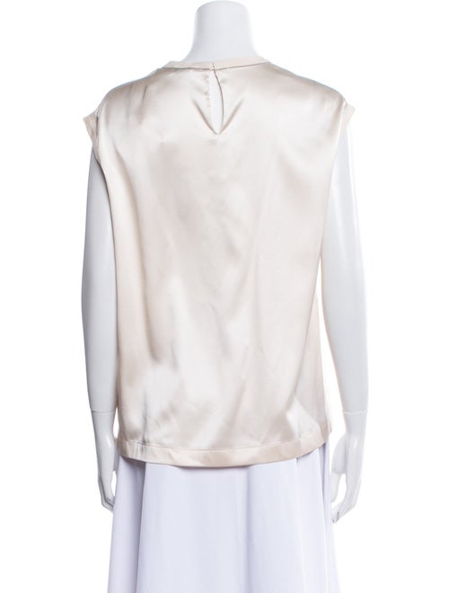 Brunello Cucinelli Silk Bateau Neckline Blouse