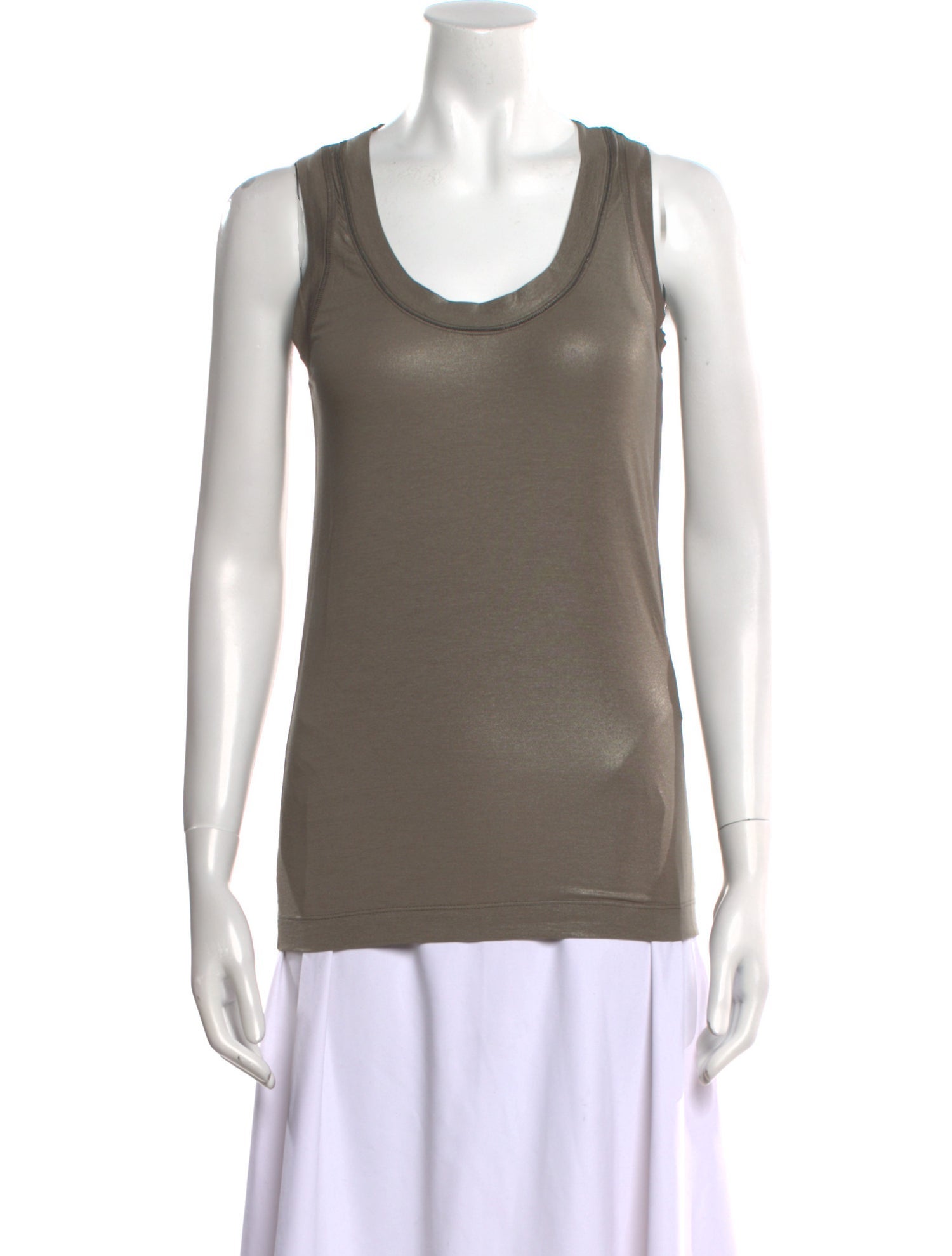 Brunello Cucinelli Scoop Neck Sleeveless Top