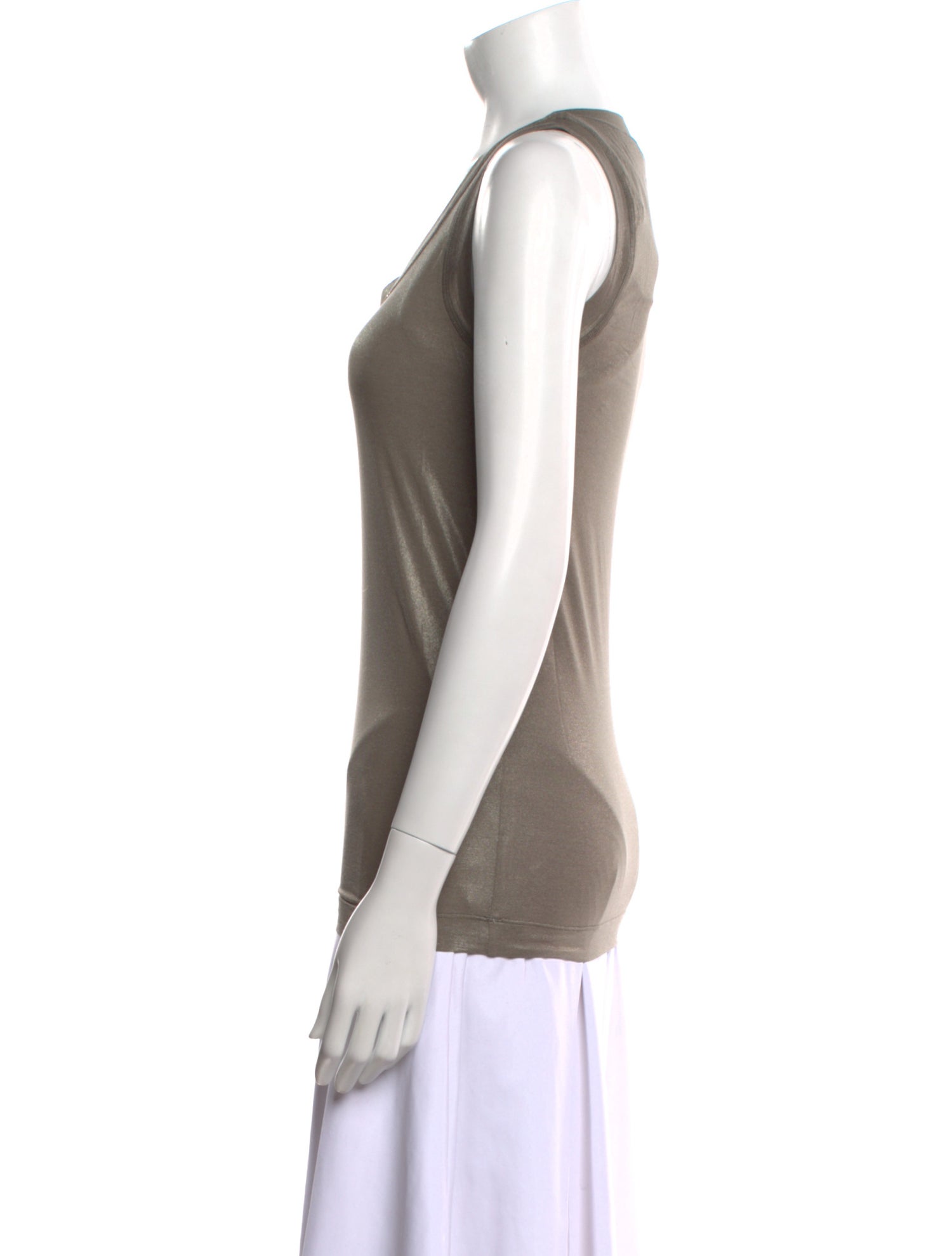 Brunello Cucinelli Scoop Neck Sleeveless Top