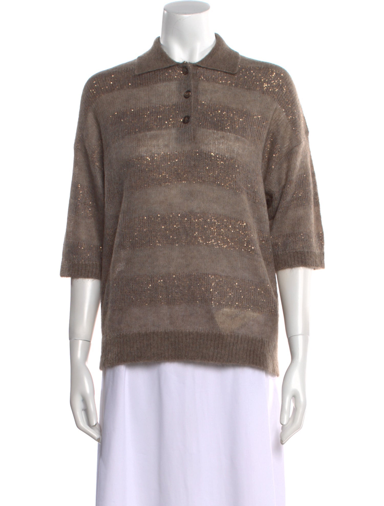 Brunello Cucinelli Striped Crew Neck Sweater w/ Tags