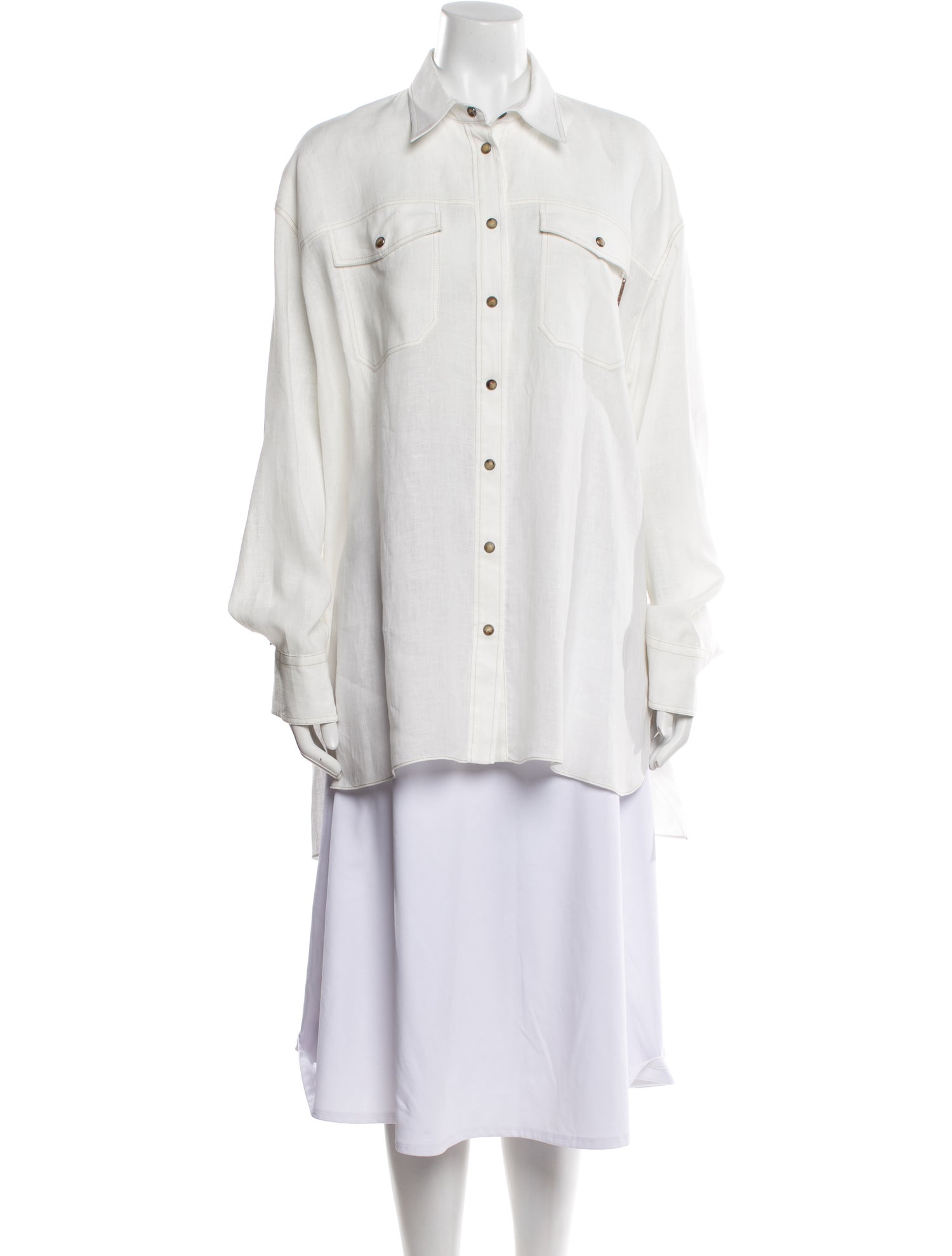 Brunello Cucinelli Linen Long Sleeve Tunic