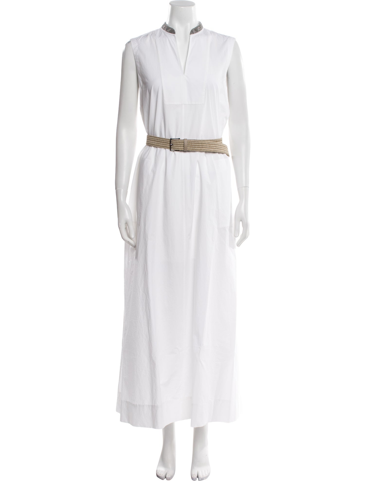 Brunello Cucinelli Mock Neck Long Dress