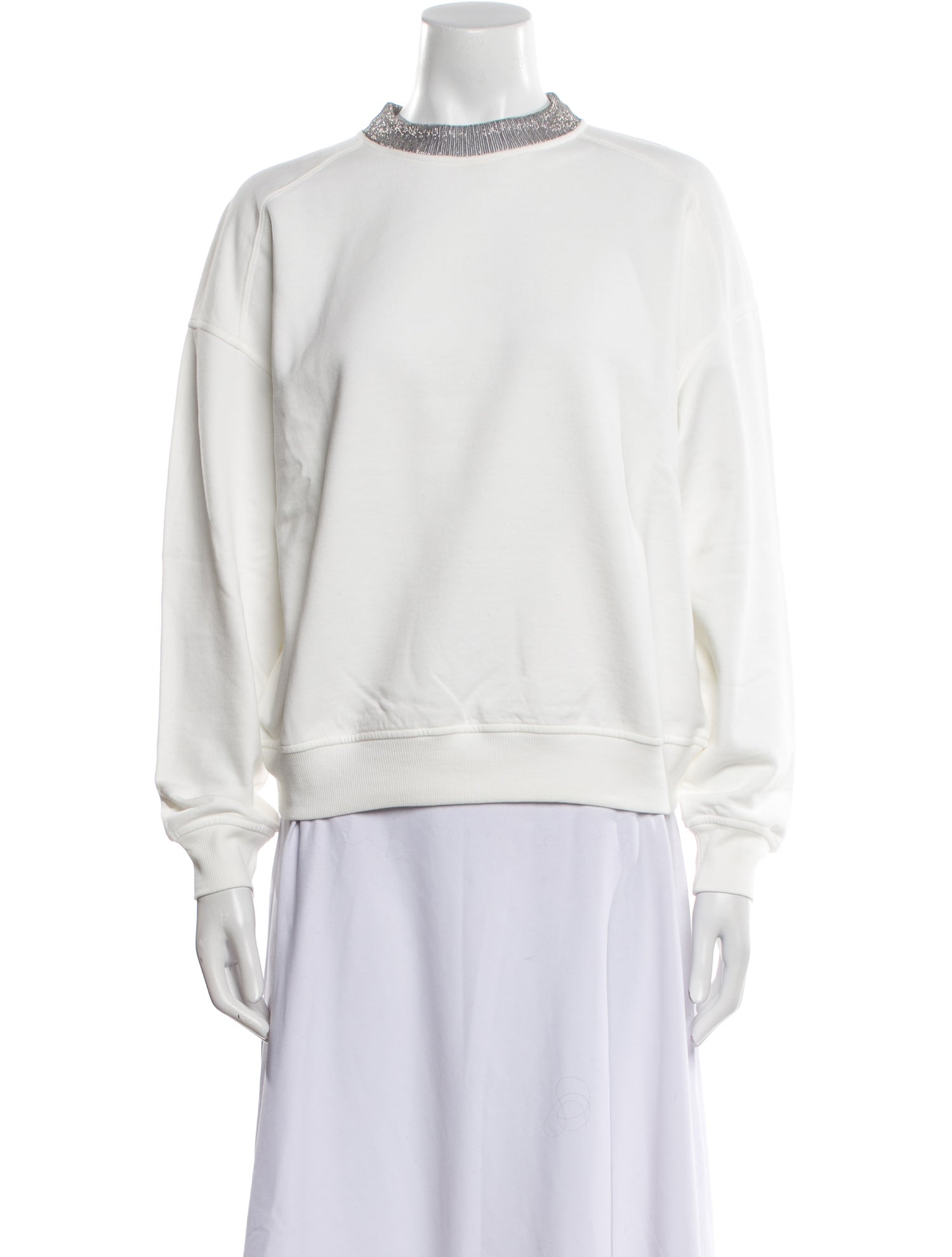 Brunello Cucinelli Mock Neck Long Sleeve Sweatshirt