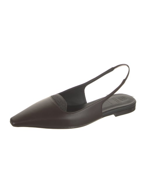 Brunello Cucinelli Leather Slingback Flats
