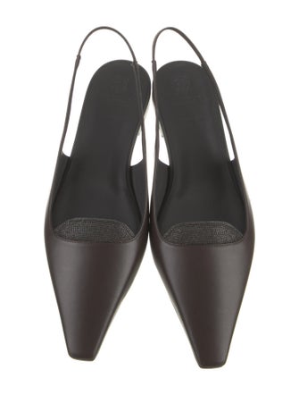 Brunello Cucinelli Leather Slingback Flats