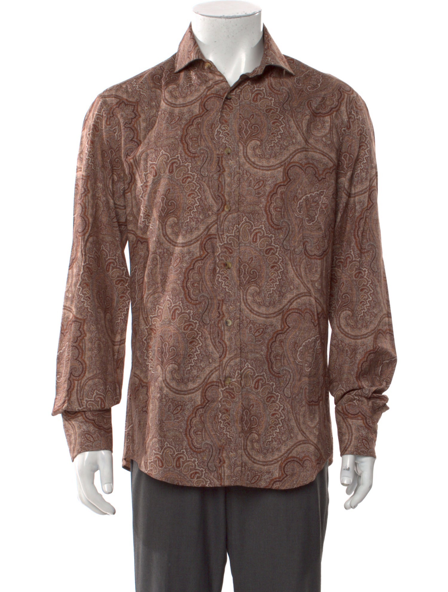 Brunello Cucinelli Paisley Print Long Sleeve Shirt w/ Tags