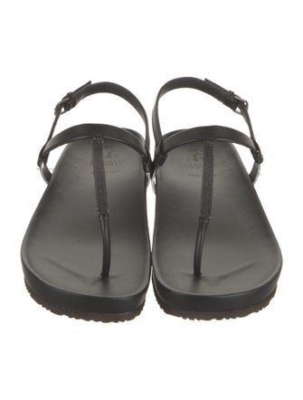 Brunello Cucinelli Leather Slingback Sandals
