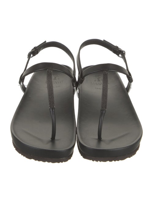 Brunello Cucinelli Leather Slingback Sandals