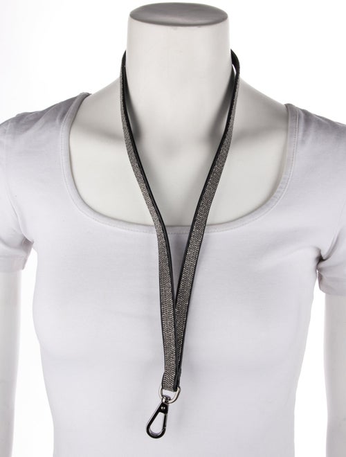 Brunello Cucinelli Leather Beaded Keychain