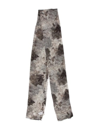 Brunello Cucinelli Cashmere Floral Print Scarf