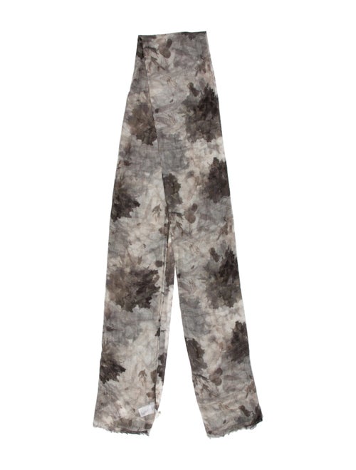 Brunello Cucinelli Cashmere Floral Print Scarf