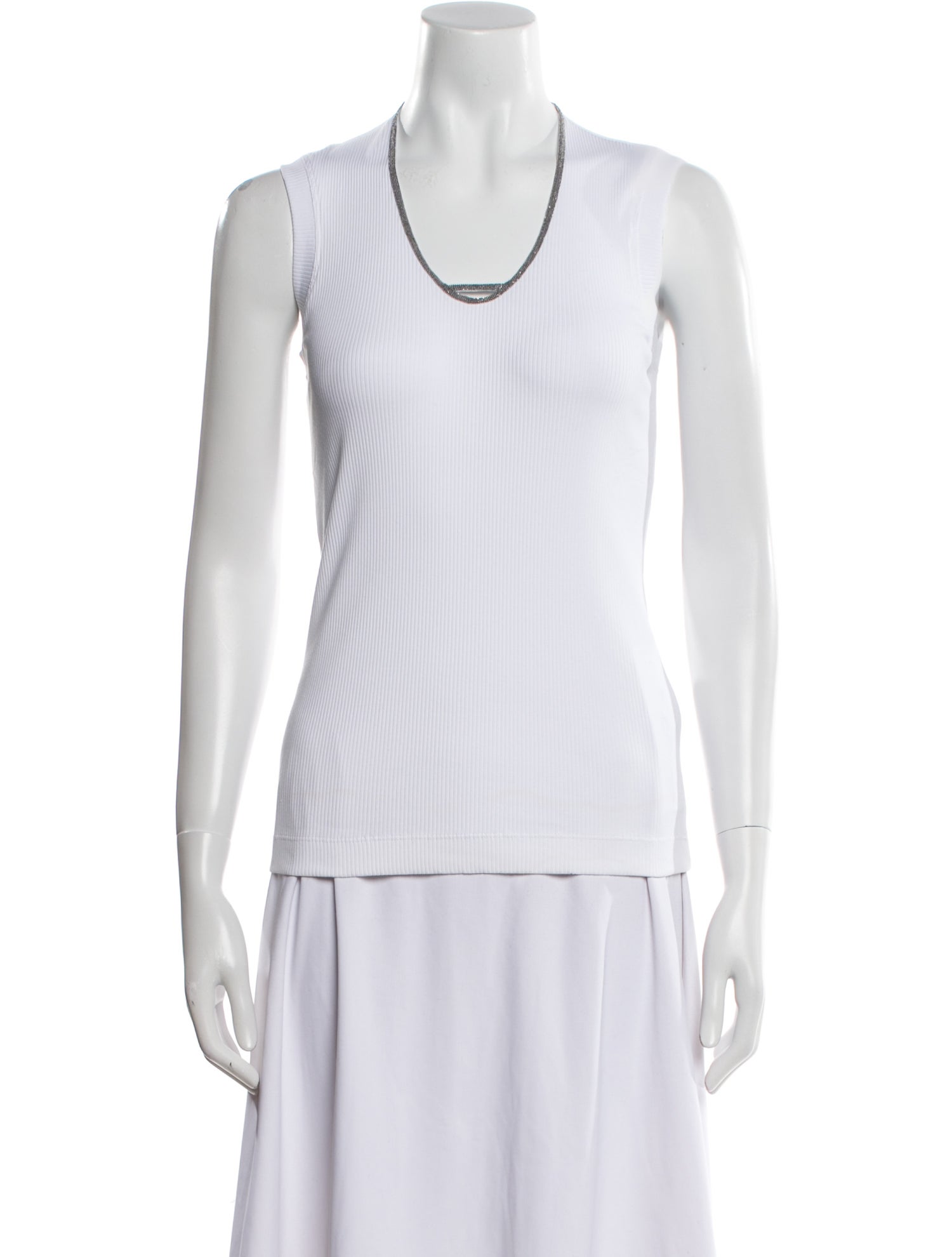 Brunello Cucinelli Scoop Neck Sleeveless Top