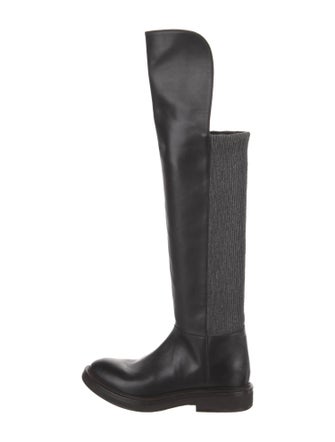 Brunello Cucinelli Monili Leather Riding Boots