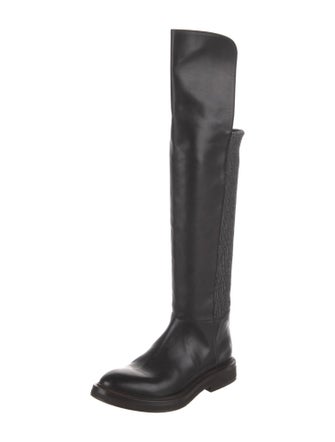 Brunello Cucinelli Monili Leather Riding Boots