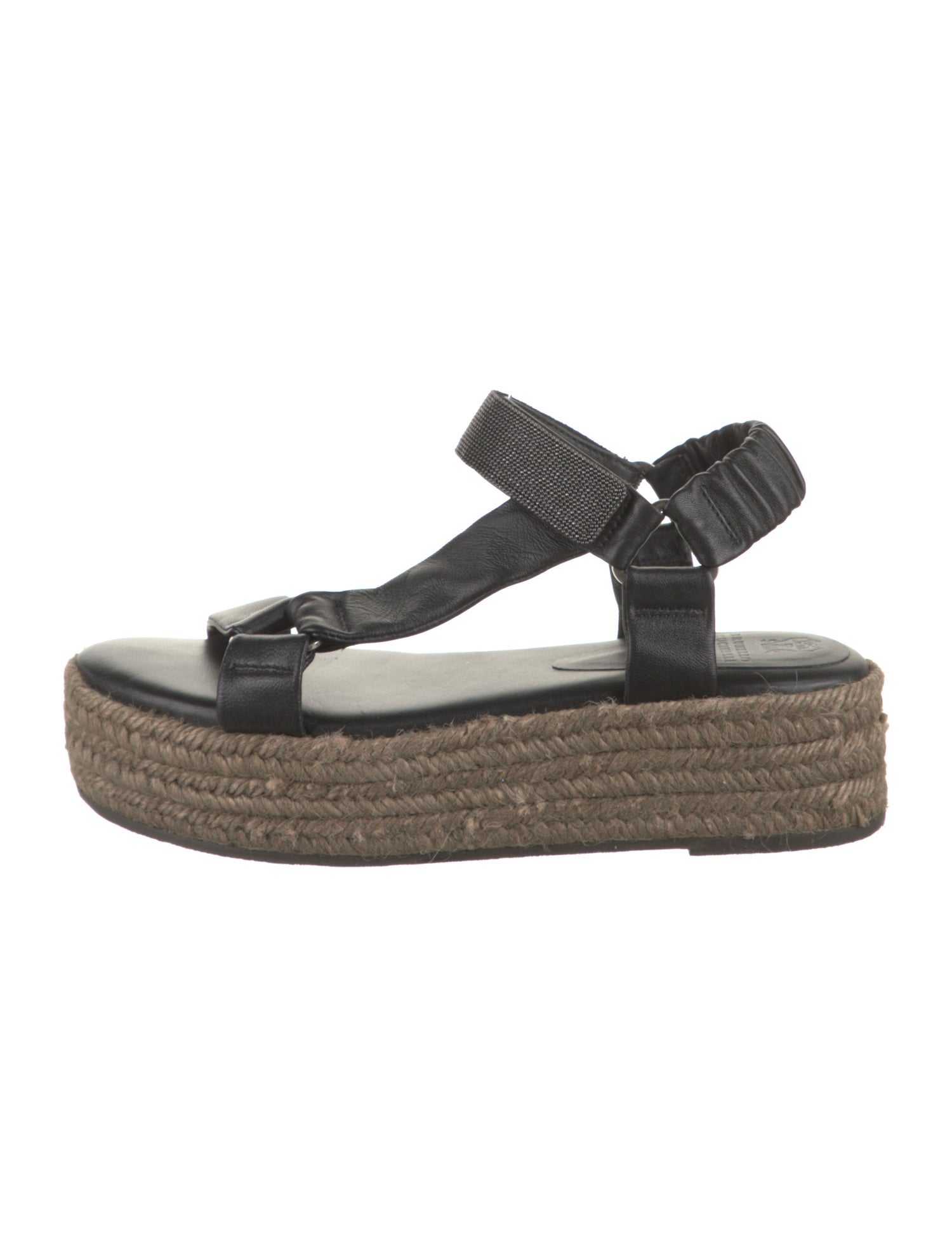 Brunello Cucinelli Monili Leather Espadrilles