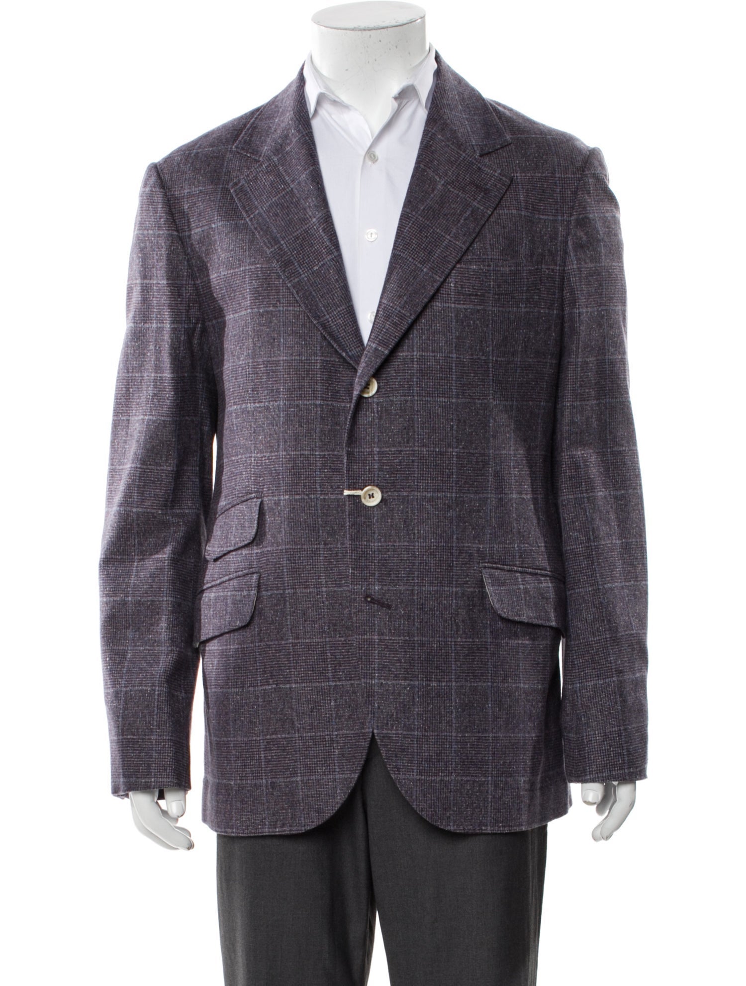 Brunello Cucinelli Plaid Print Blazer