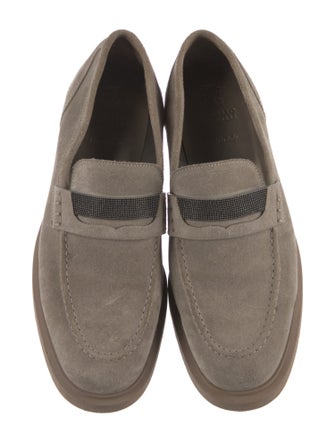 Brunello Cucinelli Monili Suede Loafers