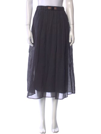 Brunello Cucinelli Beaded Accents Midi Length Skirt