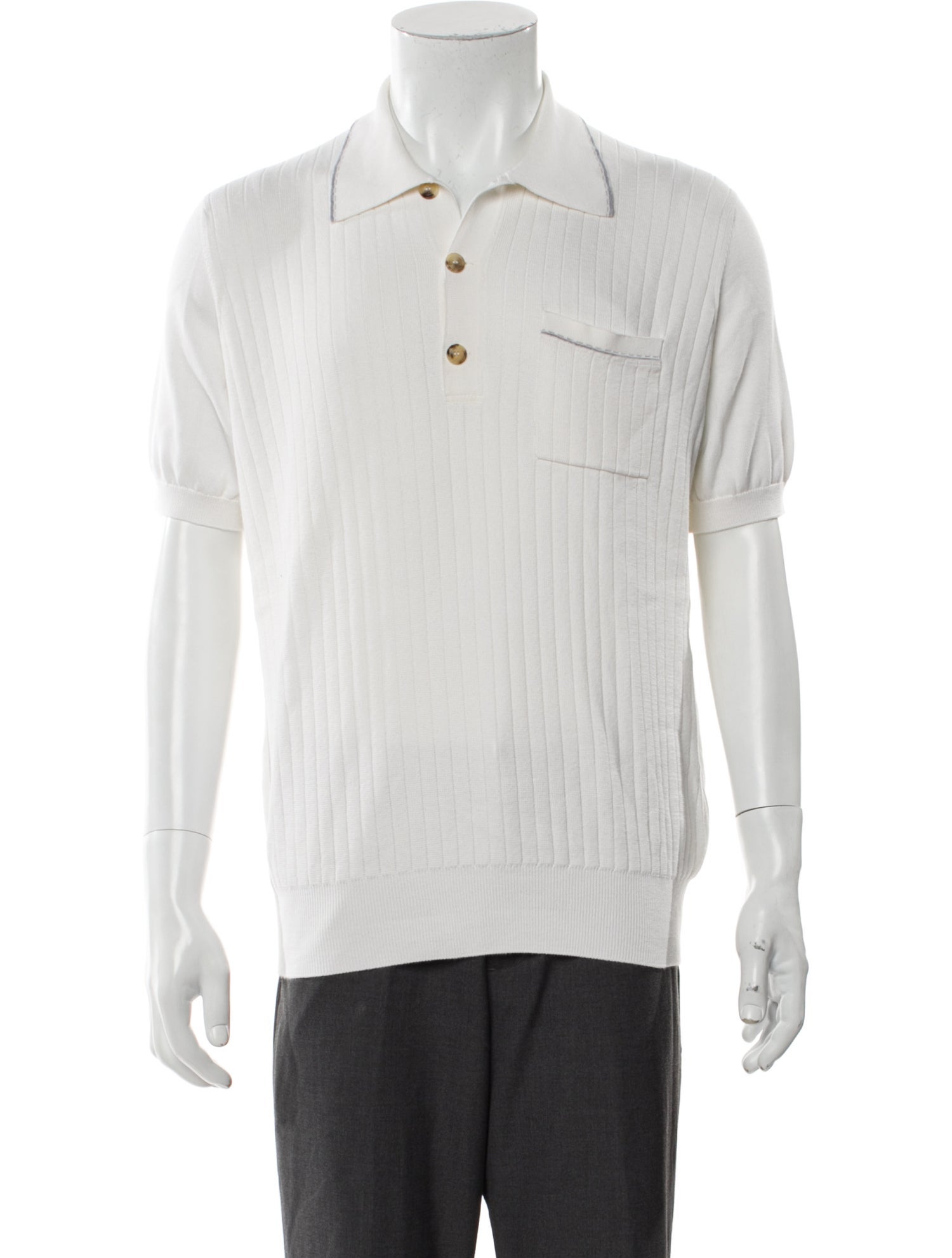 Brunello Cucinelli Striped Short Sleeve Shirt