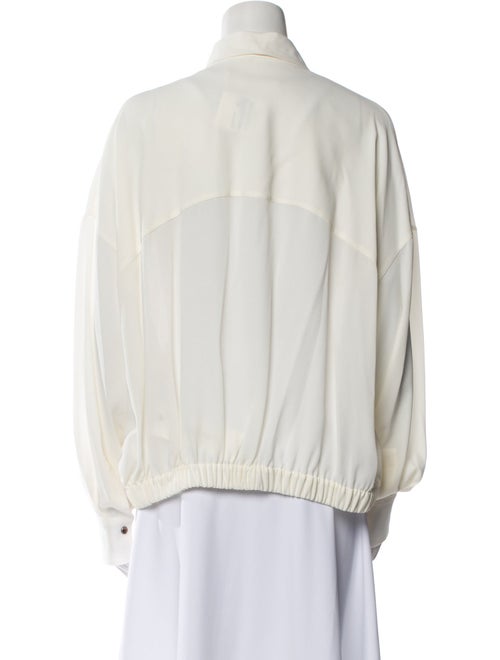 Brunello Cucinelli Silk Long Sleeve Button-Up Top