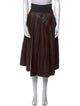 Brunello Cucinelli Leather Midi Length Skirt