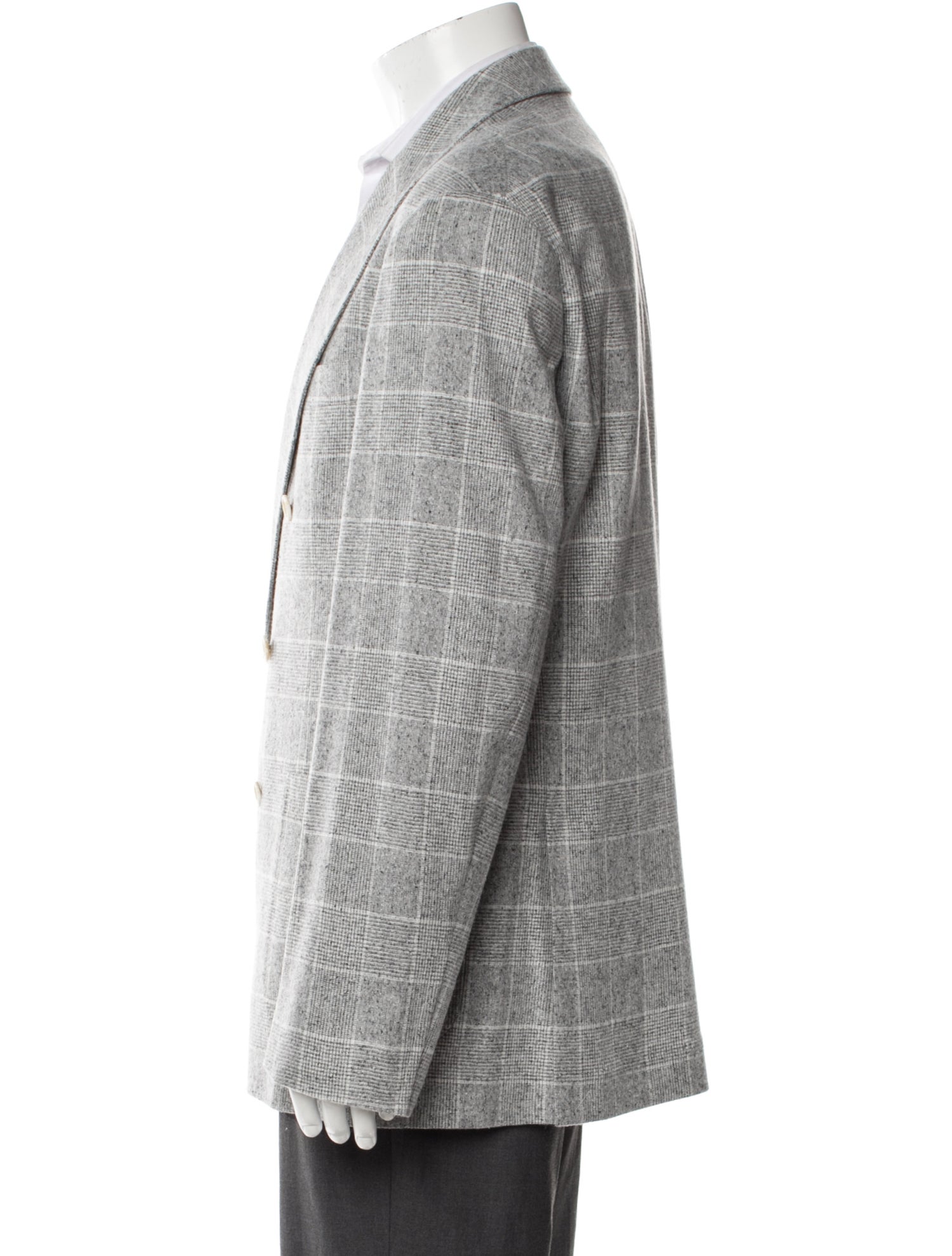 Brunello Cucinelli Silk Plaid Print Blazer w/ Tags