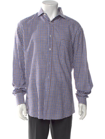 Brunello Cucinelli Plaid Print Long Sleeve Shirt