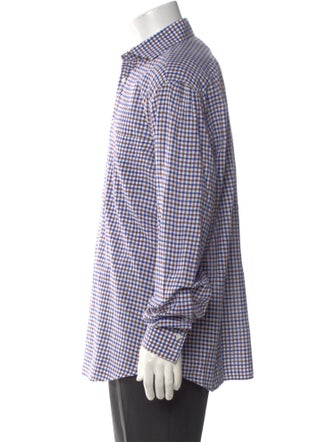 Brunello Cucinelli Plaid Print Long Sleeve Shirt