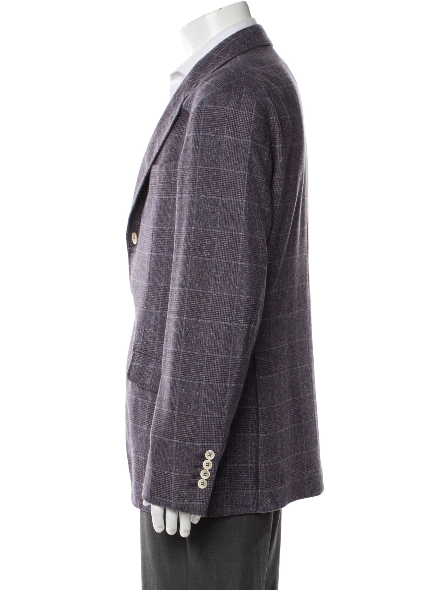 Brunello Cucinelli Silk Plaid Print Blazer w/ Tags
