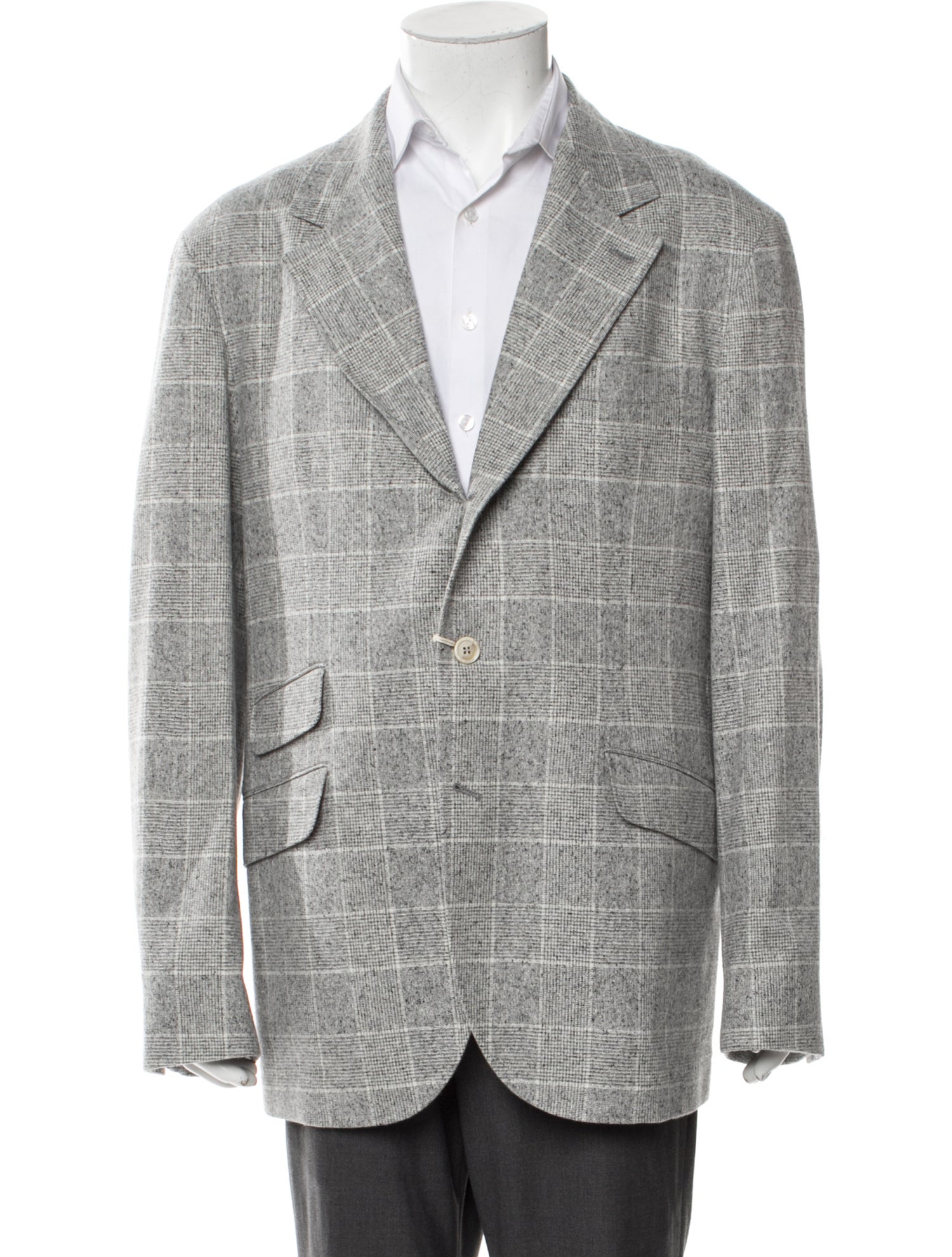 Brunello Cucinelli Silk Plaid Print Blazer w/ Tags