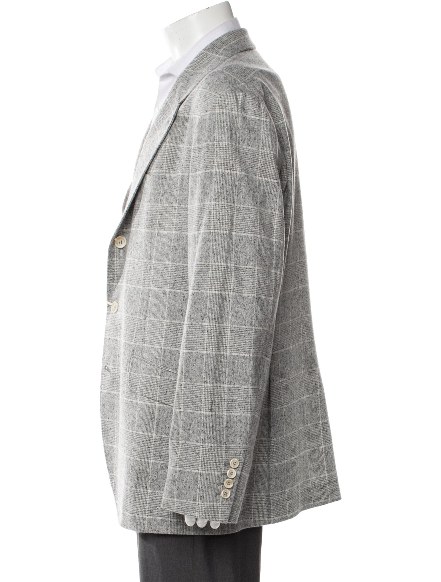 Brunello Cucinelli Silk Plaid Print Blazer w/ Tags