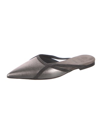 Brunello Cucinelli Monili Leather Mules
