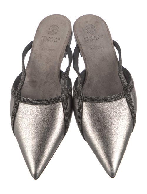 Brunello Cucinelli Monili Leather Mules