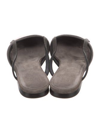 Brunello Cucinelli Monili Leather Mules