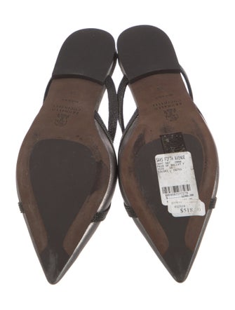 Brunello Cucinelli Monili Leather Mules