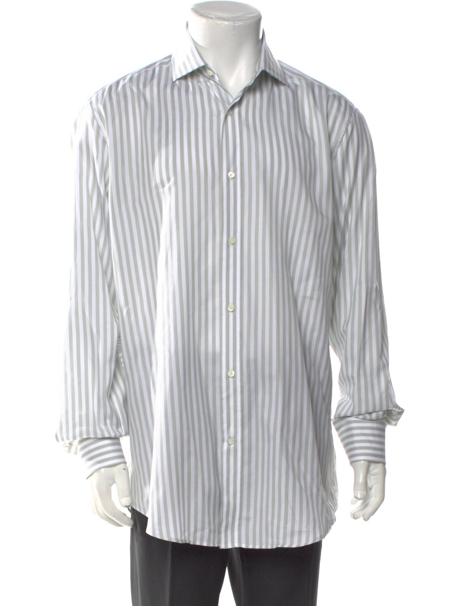 Brunello Cucinelli Striped Long Sleeve Dress Shirt