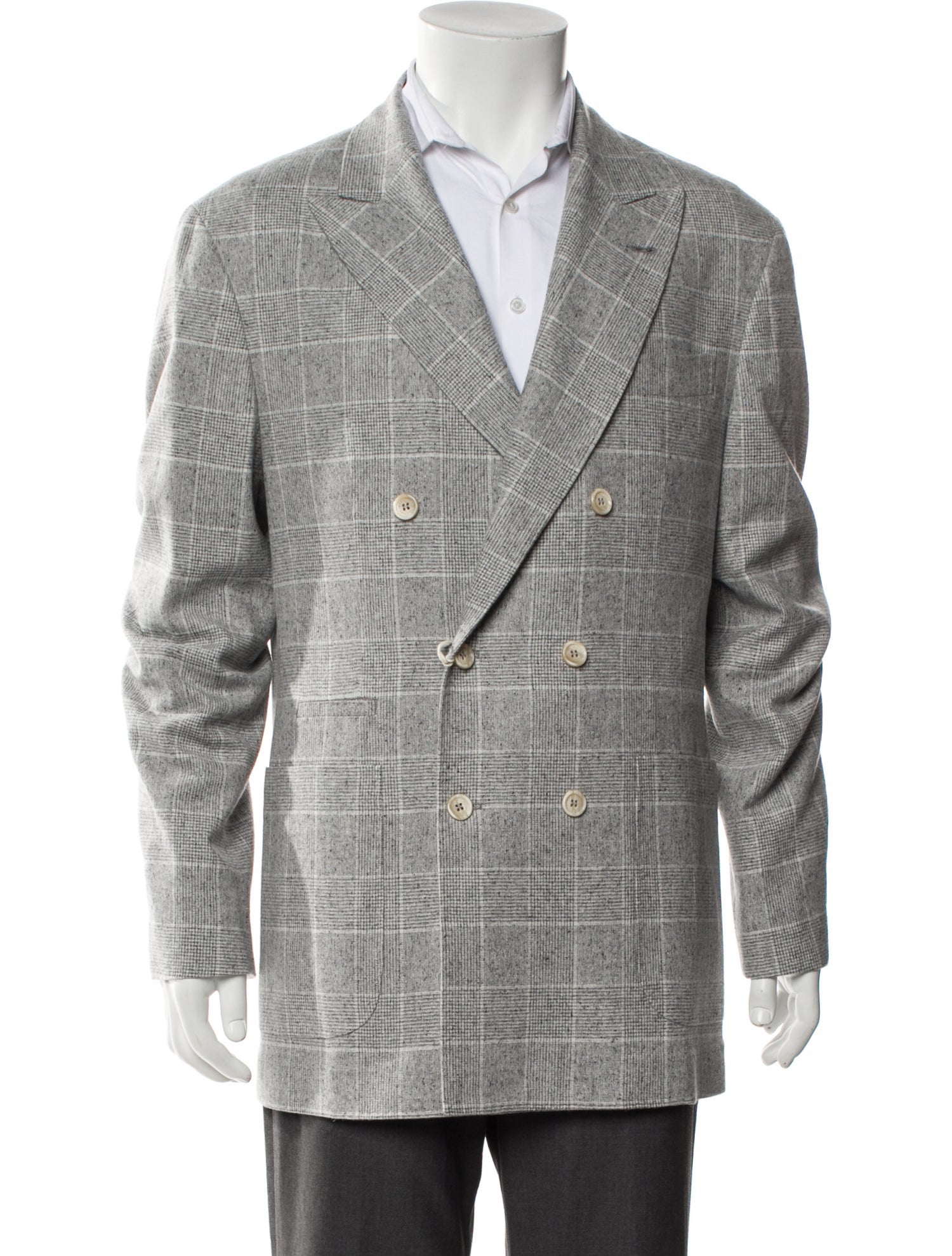 Brunello Cucinelli Silk Plaid Print Blazer w/ Tags