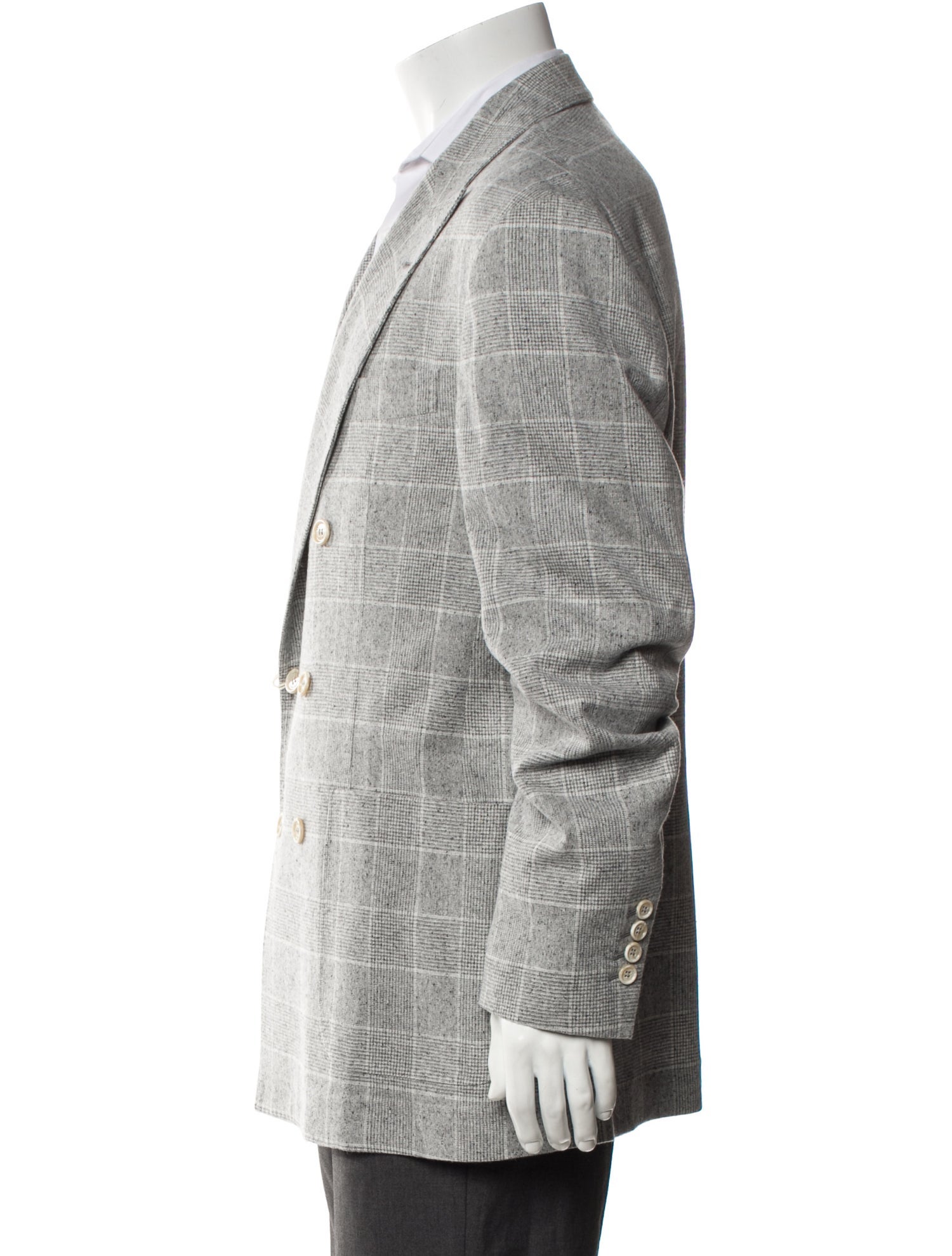 Brunello Cucinelli Silk Plaid Print Blazer w/ Tags