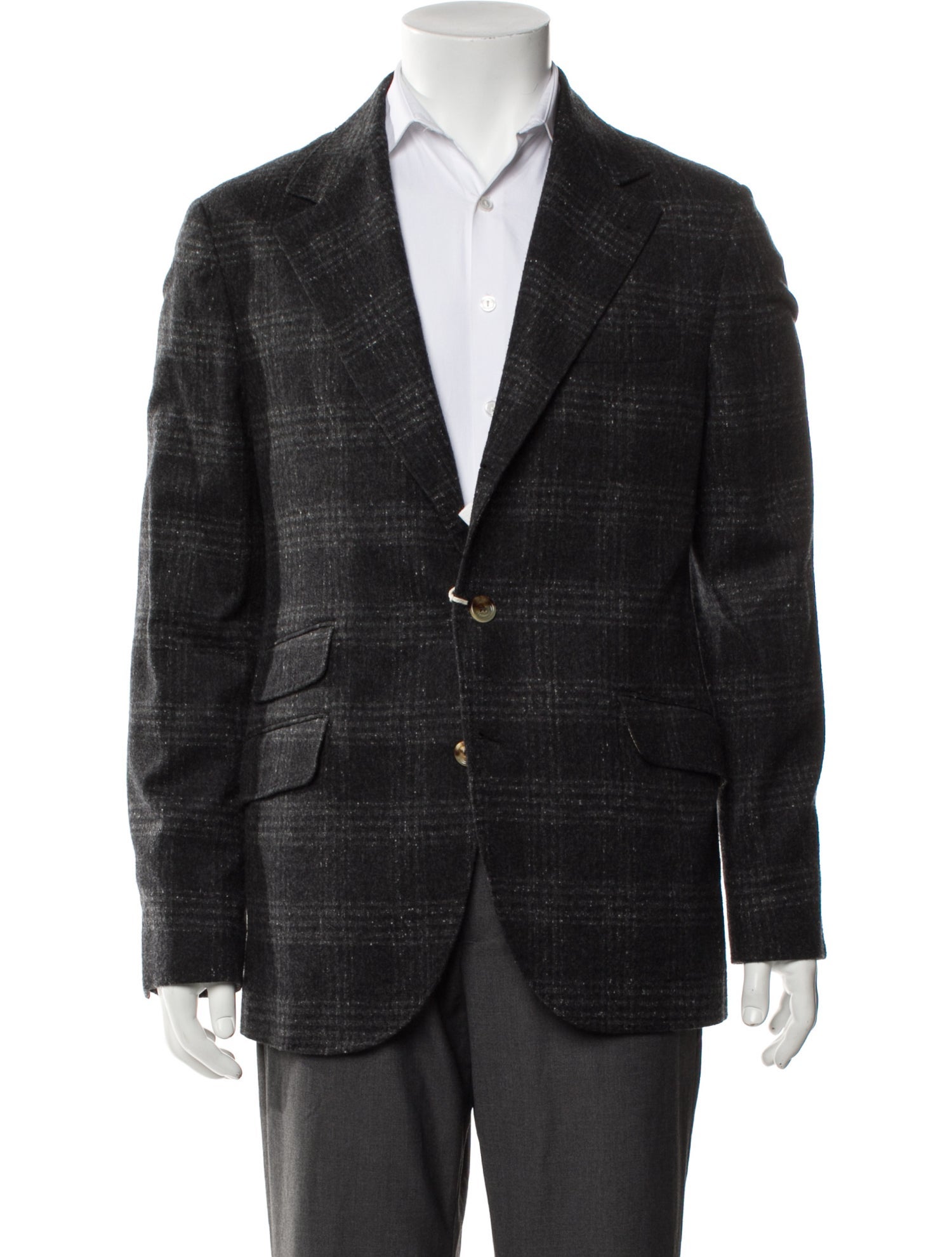 Brunello Cucinelli Silk Plaid Print Blazer w/ Tags