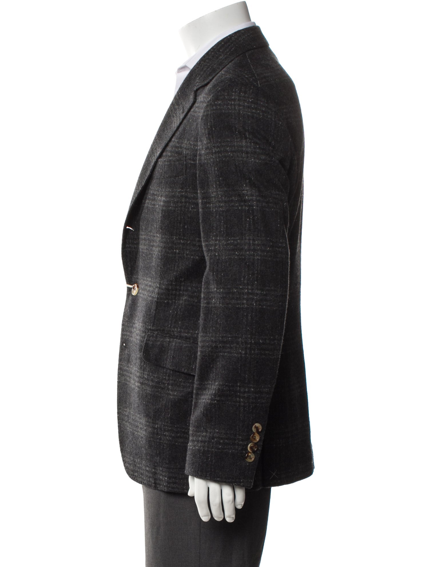 Brunello Cucinelli Silk Plaid Print Blazer w/ Tags