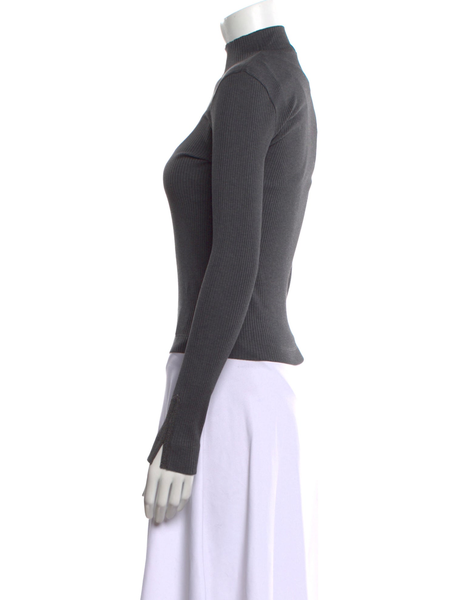 Brunello Cucinelli Mock Neck Long Sleeve Top