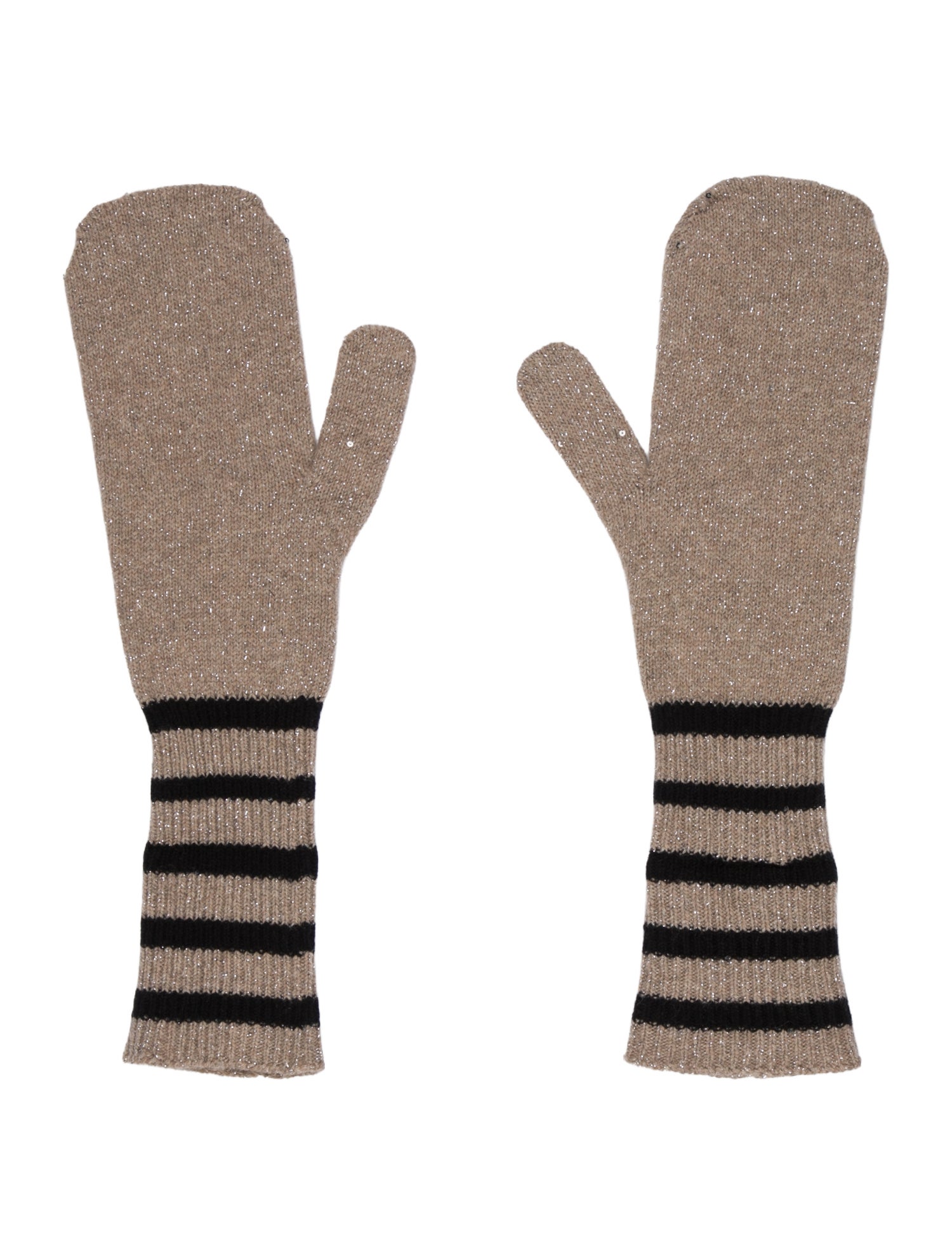 Brunello Cucinelli Striped Cashmere Mittens