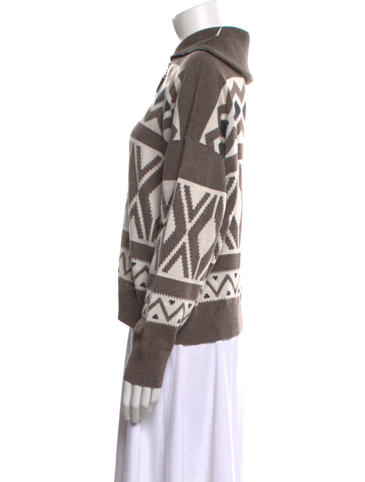 Brunello Cucinelli Virgin Wool Printed Sweater w/ Tags