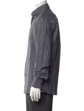 Brunello Cucinelli Polka Dot Print Long Sleeve Dress Shirt