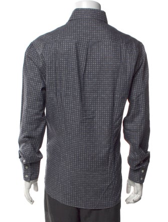 Brunello Cucinelli Polka Dot Print Long Sleeve Dress Shirt