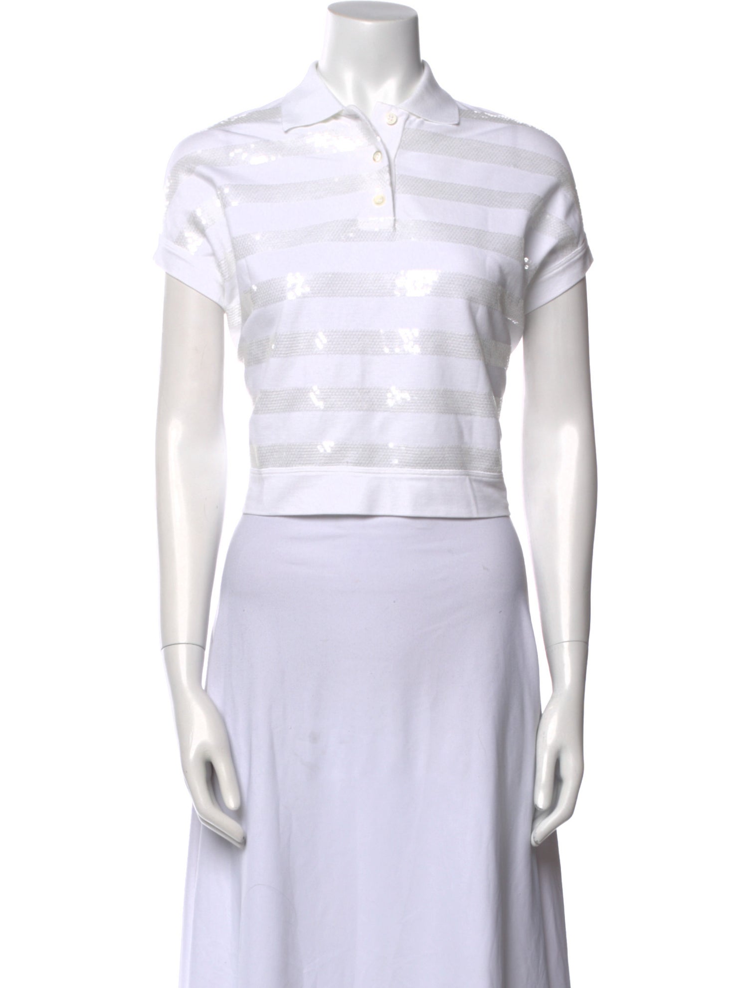 Brunello Cucinelli Short Sleeve Crop Top