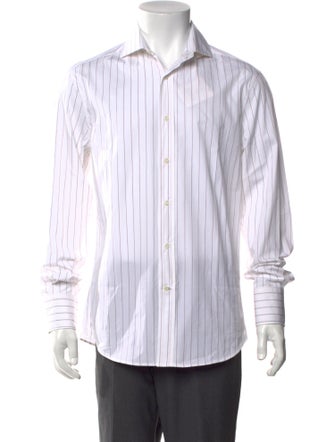 Brunello Cucinelli Striped Long Sleeve Dress Shirt