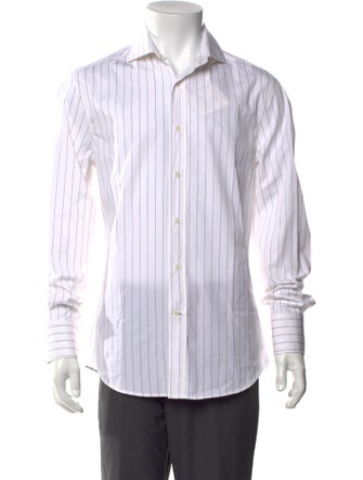 Brunello Cucinelli Striped Long Sleeve Dress Shirt