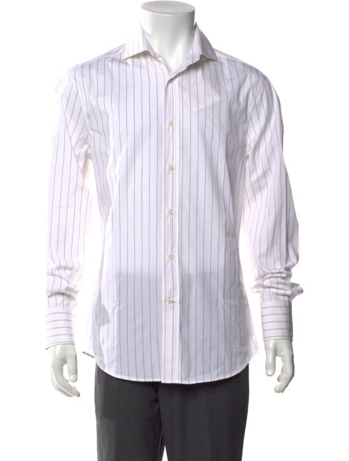 Brunello Cucinelli Striped Long Sleeve Dress Shirt