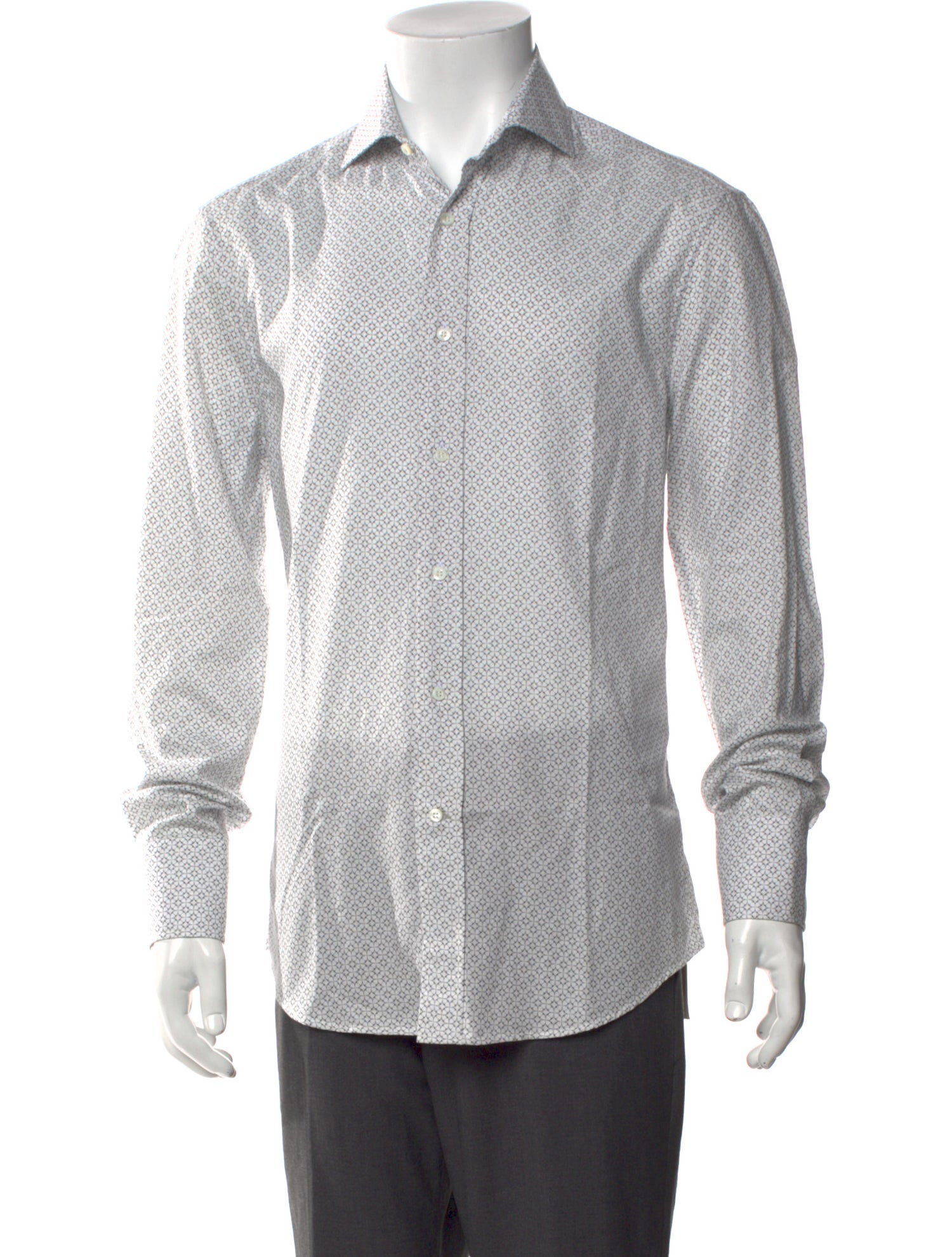 Brunello Cucinelli Printed Long Sleeve Dress Shirt